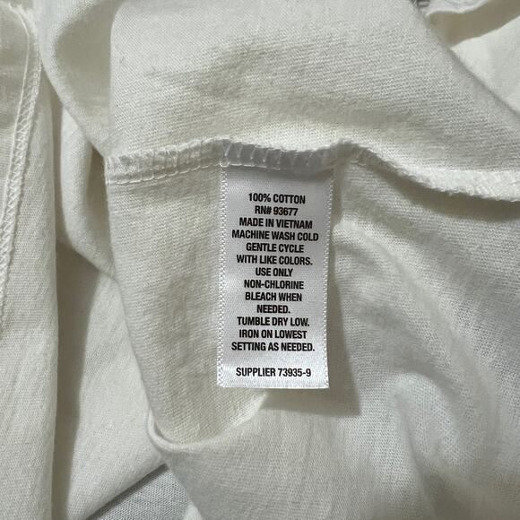 Worthington (M) Ruffle Short Bell Sleeve Split V Neck Blouse Tee Top Placket - Picture 12 of 12